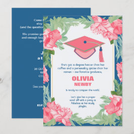 Funny Floral Brilliance Afstudeerder Party Kaart
