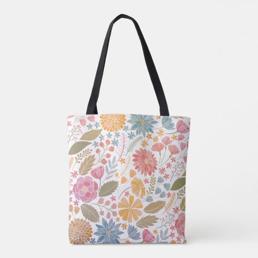 Funny Floral Cat met glas Tote Bag (Achterkant)