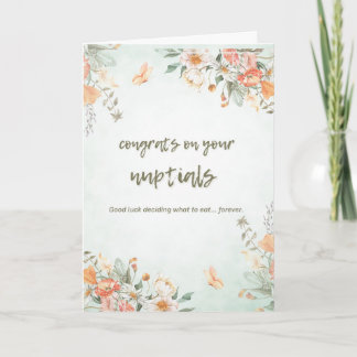 Funny Floral Congratulations Wedding Card Kaart