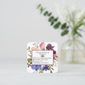 Funny Floral Introvert Vierkante Visitekaartje (Staand voorkant)