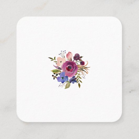 Funny Floral Introvert Vierkante Visitekaartje (Achterkant)