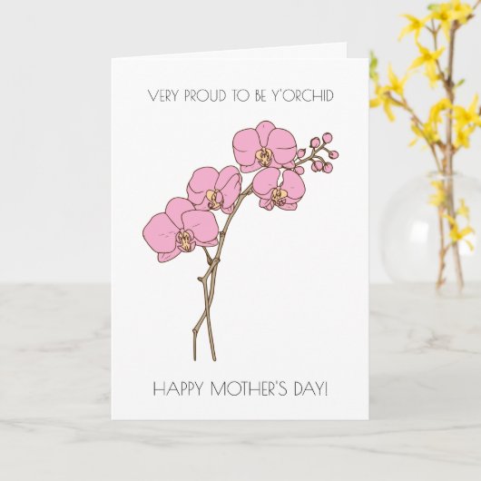 Funny Floral Moederdag Kaart (Gele Bloem)