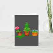 Funny Floral Plant Manager Front And Back Design  Kaart (Voorkant)