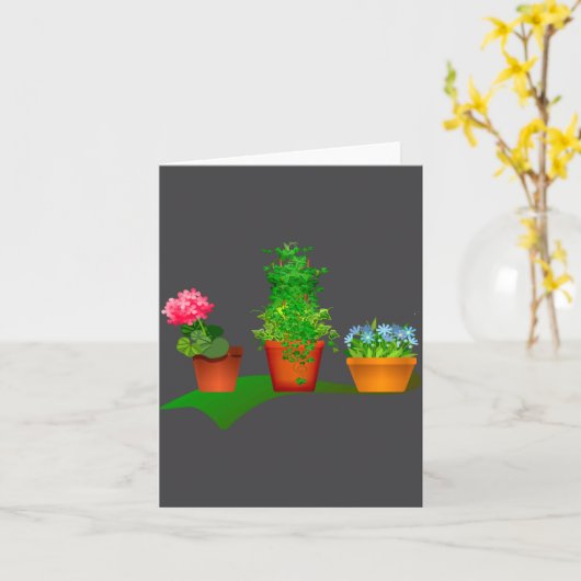 Funny Floral Plant Manager Front And Back Design  Kaart (Gele Bloem)