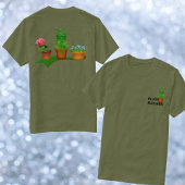 Funny Floral Plant Manager voor- en achterontwerp T-shirt