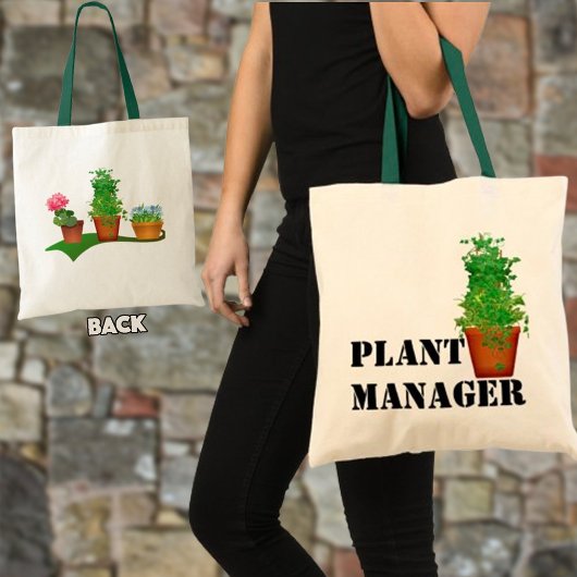Funny Floral Plant Manager voor- en achterontwerp Tote Bag