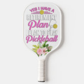 Funny Floral Retirement roze voor haar Pickleball Paddle (Achterkant)