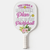 Funny Floral Retirement roze voor haar Pickleball Paddle (Voorkant)