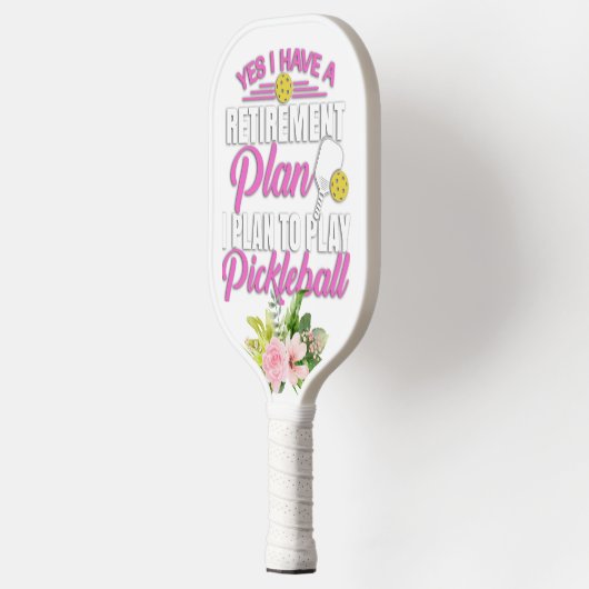 Funny Floral Retirement roze voor haar Pickleball Paddle (Links)