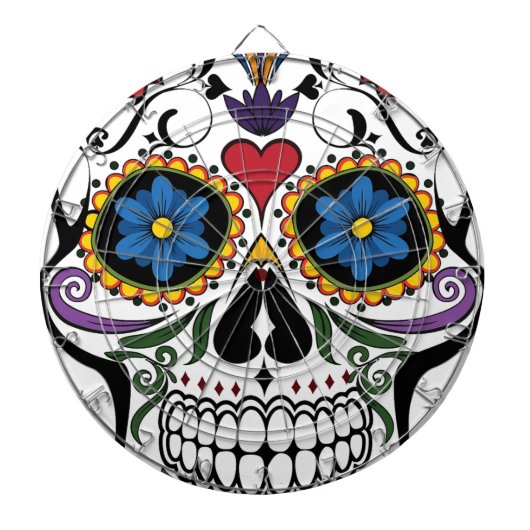 Funny Floral Skull Dartbord (Voorkant)