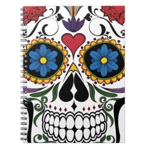 Funny Floral Skull Notitieboek