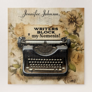 Funny Floral  Typewriter Jigsaw Puzzel