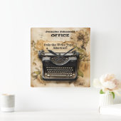 Funny Floral  Typewriter wandklok (Huis)