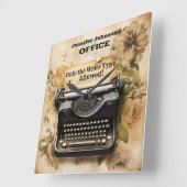 Funny Floral  Typewriter wandklok (Hoek)
