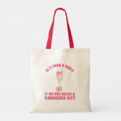 Funny Floral Wine Hangover Kit Bachelorette Tote Bag (Achterkant)