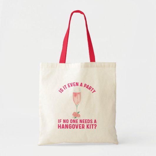 Funny Floral Wine Hangover Kit Bachelorette Tote Bag (Voorkant)
