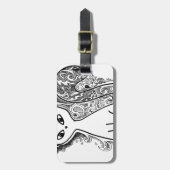 Funny florale katten bagagelabel (Voorkant verticaal)