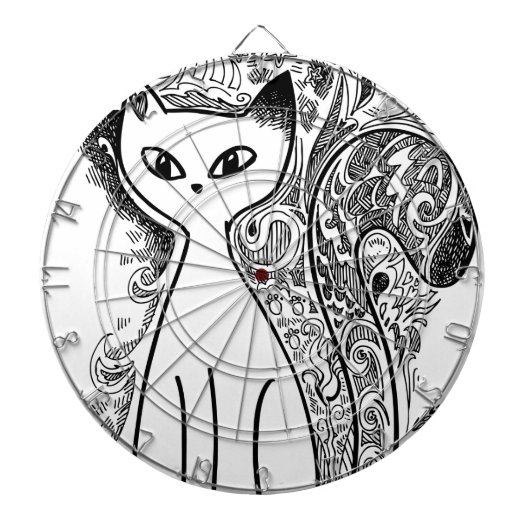 Funny florale katten dartbord (Voorkant)