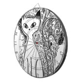 Funny florale katten dartbord (Voorkant Rechts)