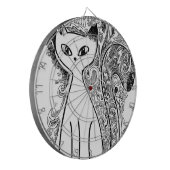 Funny florale katten dartbord (Voorkant Links)