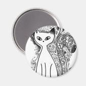 Funny florale katten magneet (Voorkant / Achterkant)