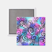 Funny florale patroon magneet (Voorkant / Achterkant)