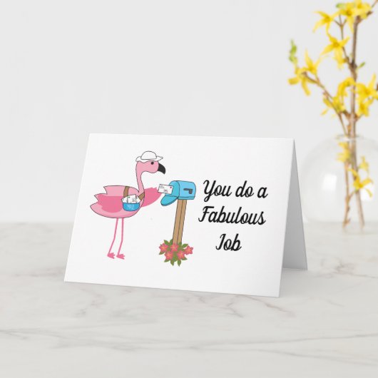 Funny Florida Flamingo Mail Lady-brief Kaart (Gele Bloem)