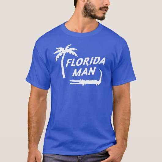 Funny Florida Man Alligator en Palm Tree T-shirt (Voorkant)