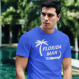 Funny Florida Man Alligator en Palm Tree T-shirt