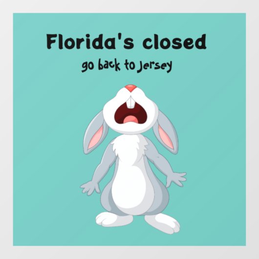 Funny Florida New Jersey Window Decal (Vel)