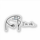 Funny Flork Meme Die-Cut Sticker - Custom Hand-Dra (Voorkant)