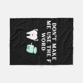 Funny Flossing Don't Make Me Use The F Word Dental Fleece Deken (Voorkant (Horizontaal))