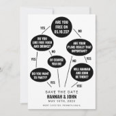 Funny Flow Chart Wedding Save the Date (Voorkant)