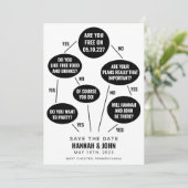 Funny Flow Chart Wedding Save the Date (Staand voorkant)