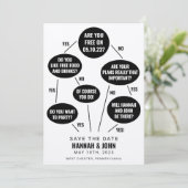Funny Flow Chart Wedding Save the Date (Staand voorkant)