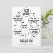 Funny Flow Chart Wedding Save the Date (Staand voorkant)