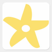 Funny Flowef Vierkante Sticker (Voorkant)