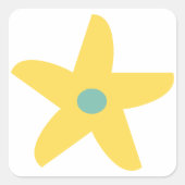 Funny Flowef Vierkante Sticker (Voorkant)