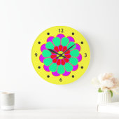 Funny Flower Power Bloom I Grote Klok (Huis)