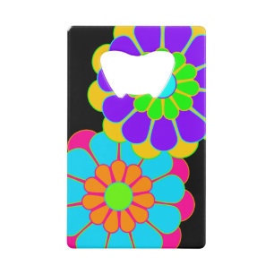 Funny Flower Power Bloom I II III Creditkaart Flessenopener