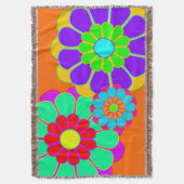 Funny Flower Power Bloom I II III Deken (Voorkant Verticaal)