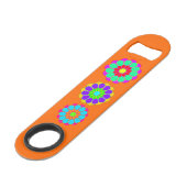 Funny Flower Power Bloom I II III Speed Flessenopener (Voorkant Gekanteld)