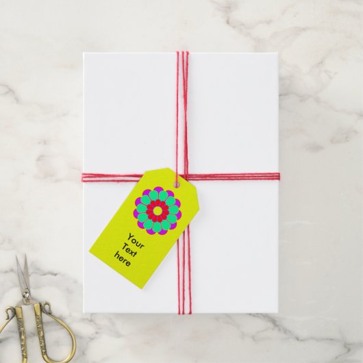 Funny Flower Power Bloom I + jouw tekst Cadeaulabel (Met Touw)