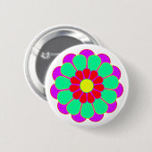 Funny Flower Power Bloom I Ronde Button 5,7 Cm (Voorkant /achterkant)