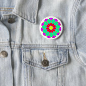 Funny Flower Power Bloom I Ronde Button 5,7 Cm (In situ)