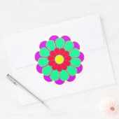 Funny Flower Power Bloom I Ronde Sticker (Envelop)