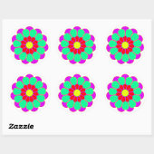 Funny Flower Power Bloom I Ronde Sticker (Vel)