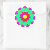 Funny Flower Power Bloom I Ronde Sticker (Tas)