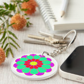Funny Flower Power Bloom I Sleutelhanger (Voorkant Rechts)