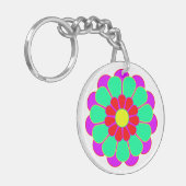 Funny Flower Power Bloom I Sleutelhanger (Voorkant Links)